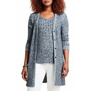 Nic + Zoe Women's Champion Button Front Cardigan In Dark Indigo XL $118